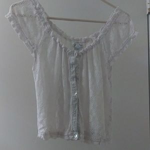 Button up lace shirt